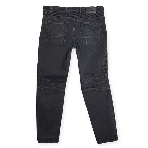 Studio de Vestiti Eleganti Moto Jeans SIZE 38 x 32 Black Denim RUNS SMALL - Picture 2 of 15